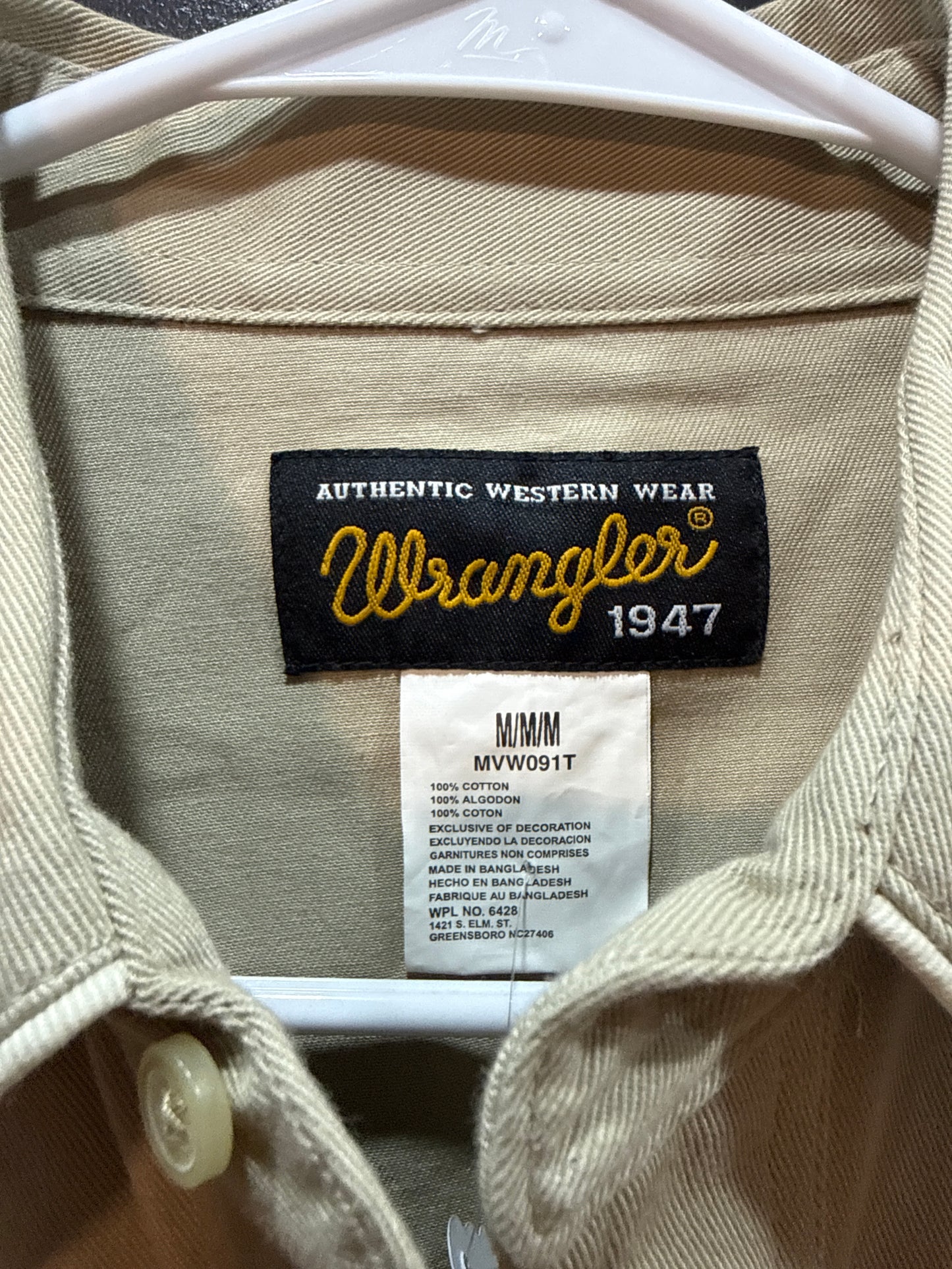 Tan Wrangler Pearl Snap