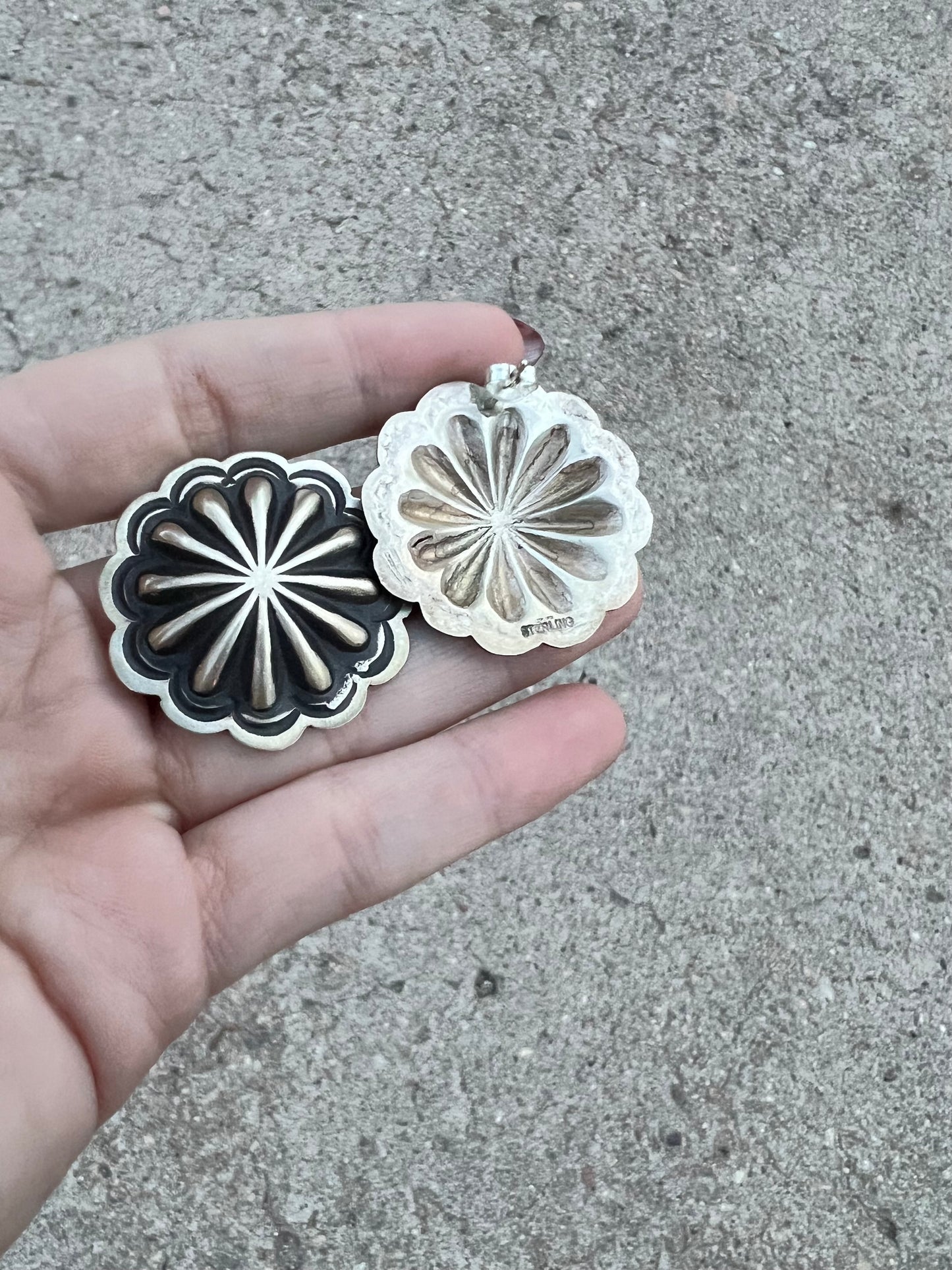 Silver Concho Earrings