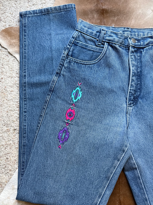 27" Denim Lightwash Aztec Ropers