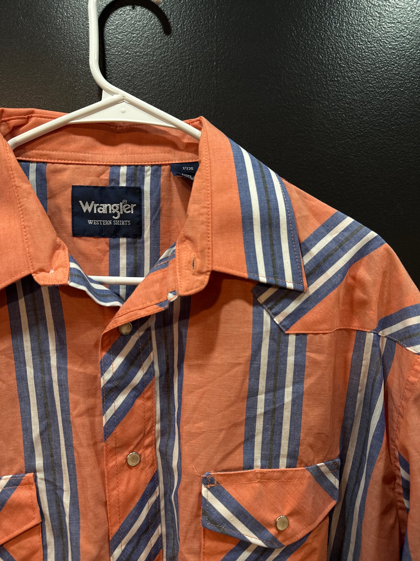 Men's Orange Wrangler Pearl Snap