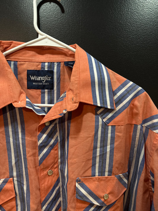 Men's Orange Wrangler Pearl Snap