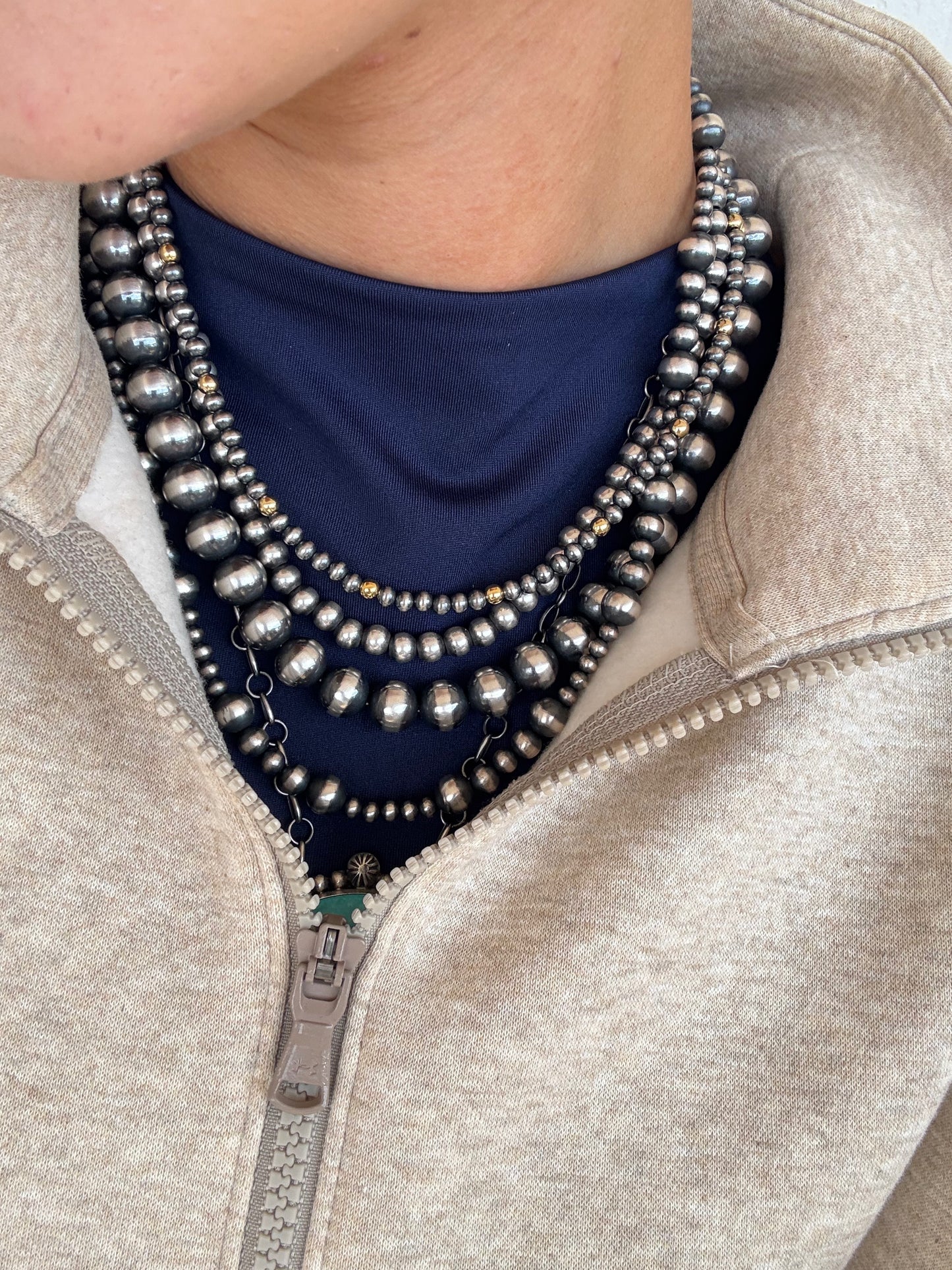 Gold N Navajo Pearl Necklace