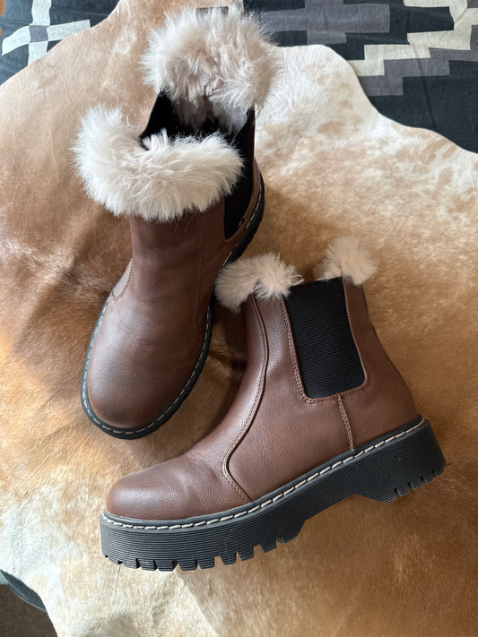 Leather and Fur Booties