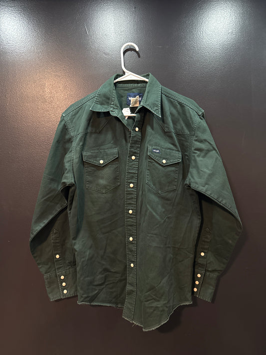 Men's Wrangler Green Pearl Snap