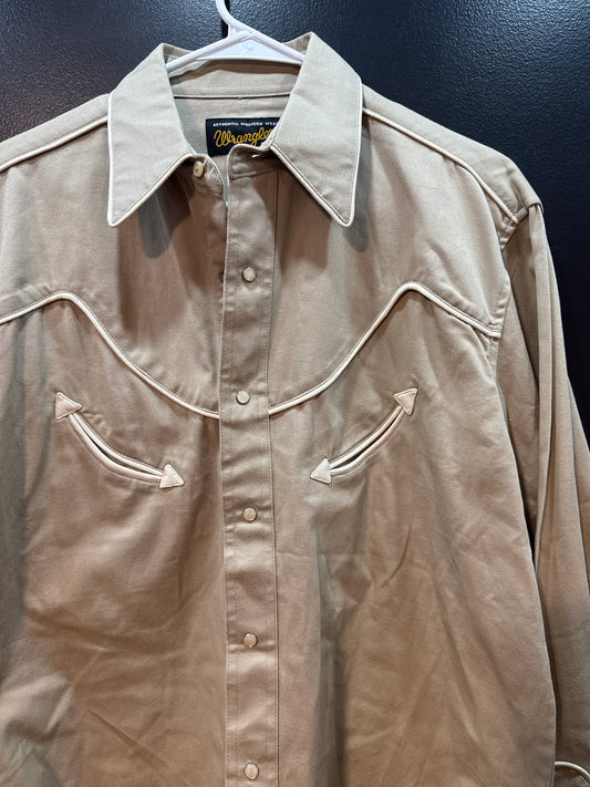 Tan Wrangler Pearl Snap