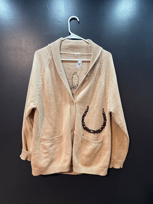 Tan Horse Cardigan