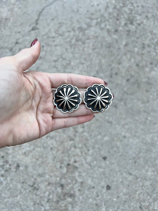 Silver Concho Earrings
