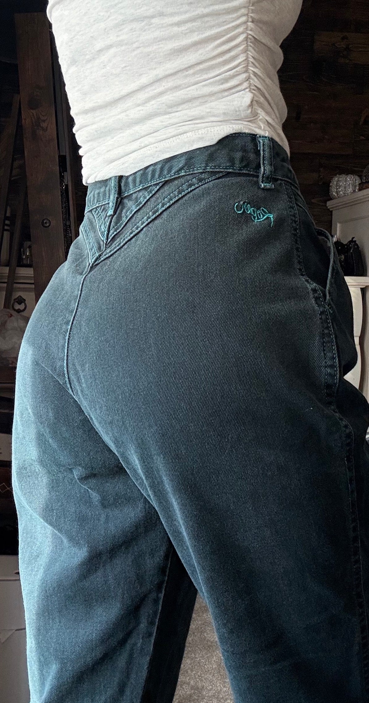 27” Green Roper Jeans