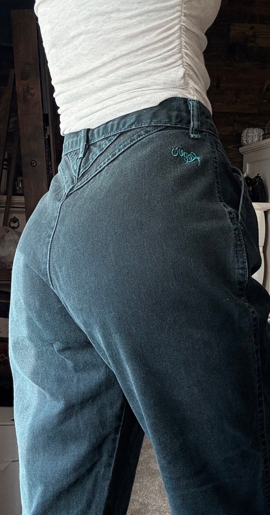 27” Green Roper Jeans