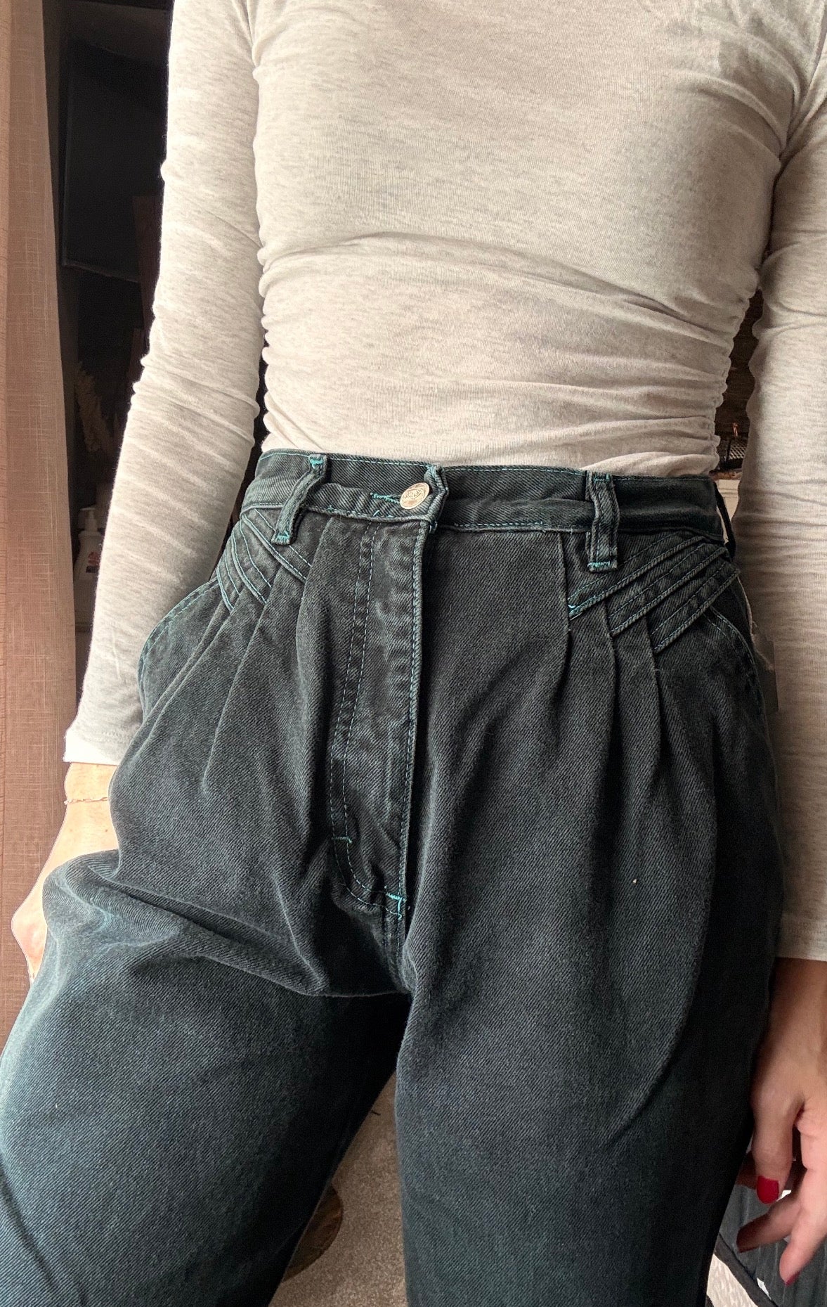 27” Green Roper Jeans