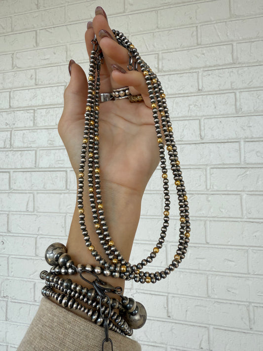 Gold N Navajo Pearl Necklace